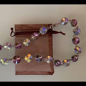 Swarovski Necklace with Silver & Lilac Crystals